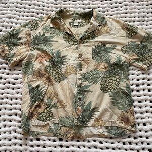 Tropical Print Short Sleeve Hawaiian Shirt